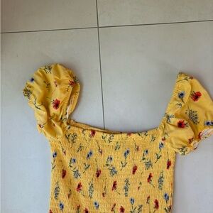 Forever 21 Yellow Cropped Blouse